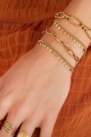 Stainless steel bracelet Rectangles Gold h5 Picture2